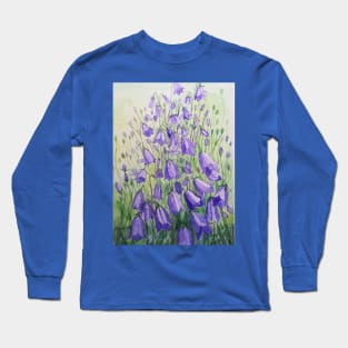 Purple harebells watercolour painting Long Sleeve T-Shirt